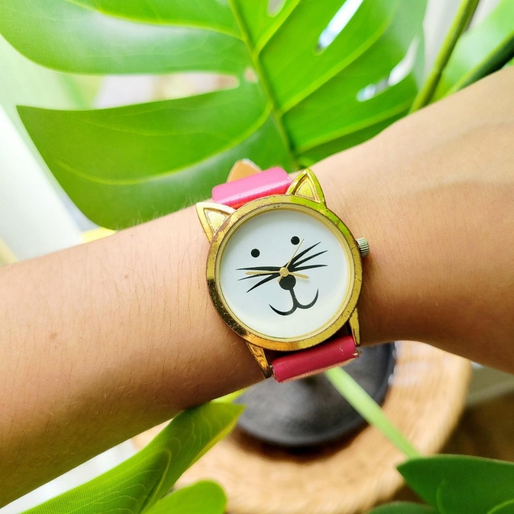 Hot Pink Cat Watch